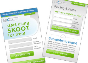 Skoot mobile website